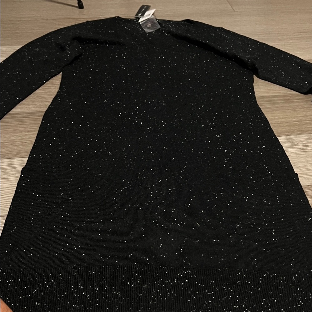 Elegant Black Sparkle sweater Dress